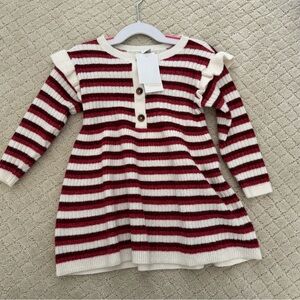 Nordstrom Red and White Striped Sweater baby Girl Dress